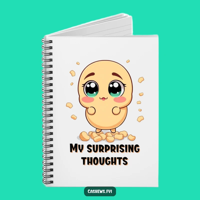 Funny Surprised Cashew Notebook: Wide-Eyed Nut Journal, Perfect Humorous Reaction Gift