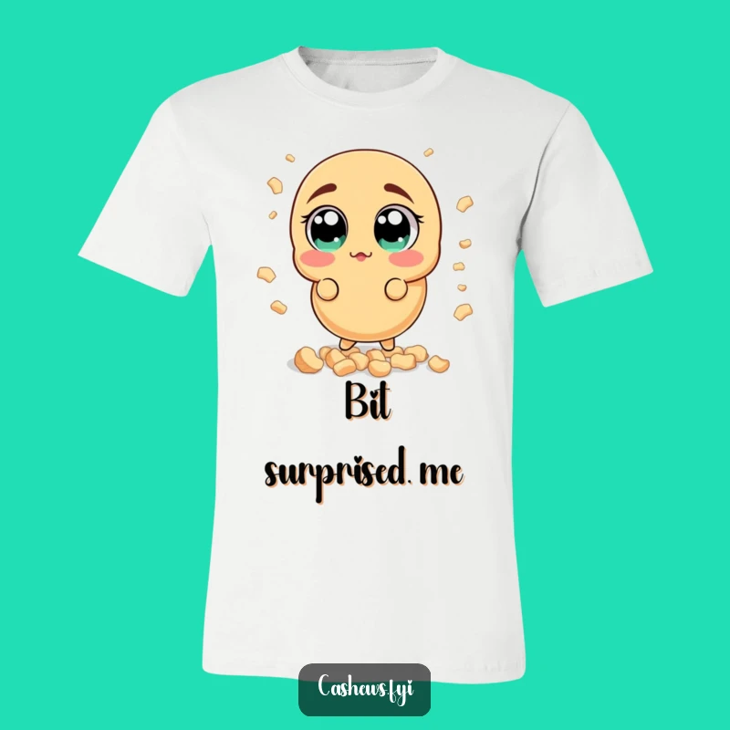 Funny Surprised Cashew T-Shirt: Wide-Eyed Nuttee Tee, Hilarious Snack Reaction Gift