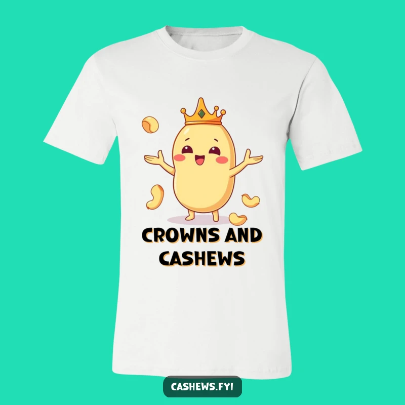 Funny Kawaii Cashew King T-Shirt - Regal & Hilarious Nutty Apparel