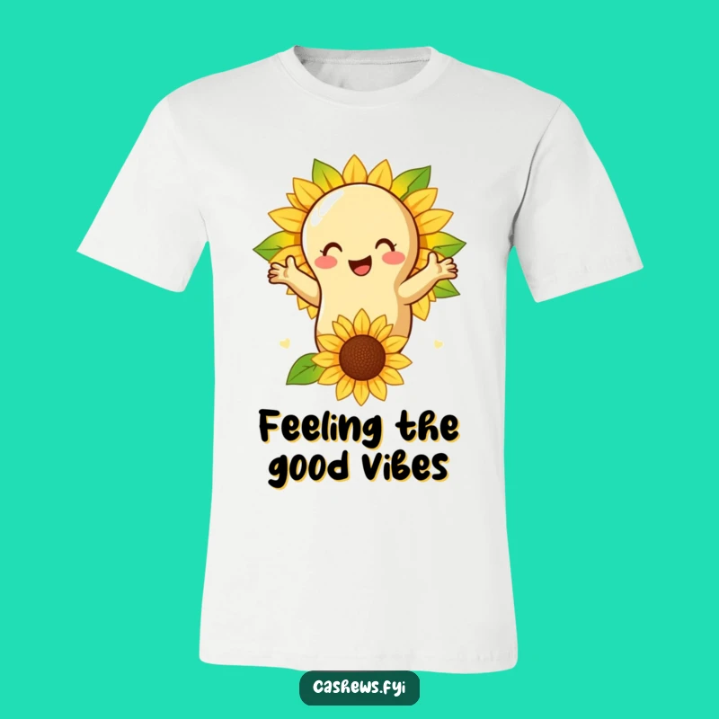Funny Cashew Nut Sunflower Embrace T-Shirt - Happy Nature, Great Gift!