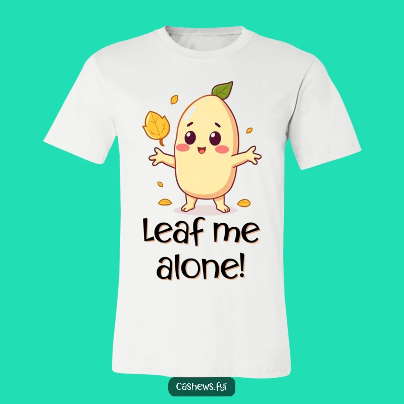 Funny Surprised Cashew T-Shirt: Unexpected Autumn Leaf Moment