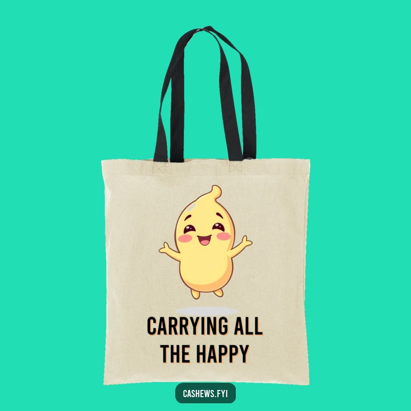 Funny Cashew Character Tote Bag - Carry Your Glee Everywhere!