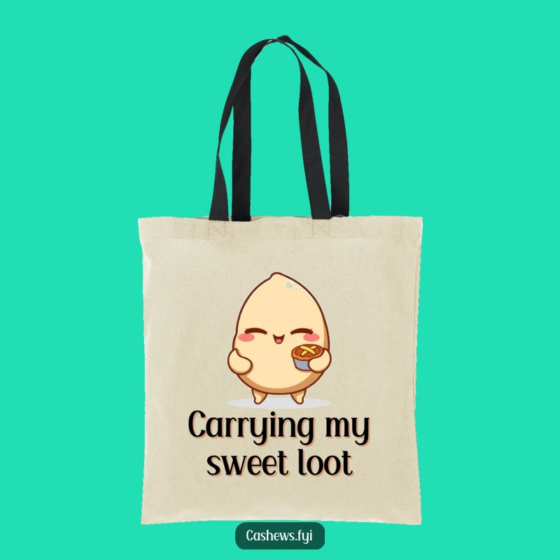 Funny Cashew Nut Pie Bandit Tote - Carry Your Sweet Loot!