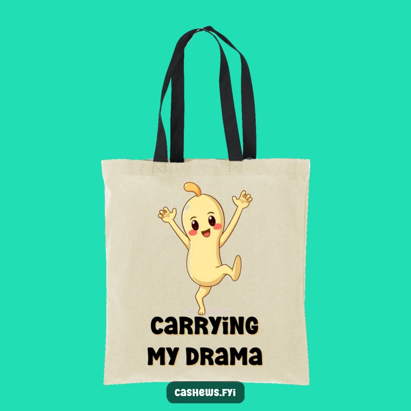 Funny Cashew Pose Tote Bag: Stylish & Dramatic Nut, Perfect Gift Bag