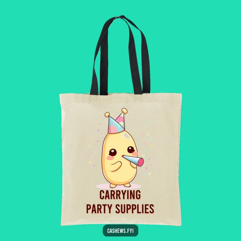 Funny Kawaii Cashew Party Tote Bag - Carry Your Fun in Hilarious Style