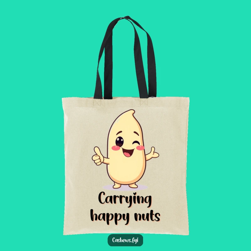 Funny Kawaii Cashew Thumbs-Up Tote Bag: Carry Cute Vibes, Perfect Funny Gift